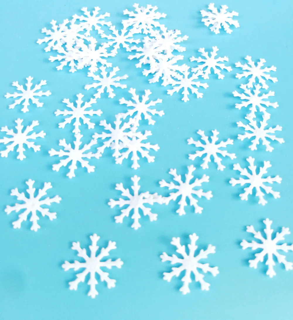 1 сумка конфетти в форме снежинок белая Рождественская елка Декор Xmas вечерние Table