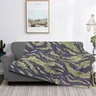 Камуфляжное одеяло в полоску тигра, камуфляжное теплое покрывало в стиле милитари, плюшевое мягкое покрывало, флисовое покрывало, постельное белье, диван для путешествий, Пушистый подарок