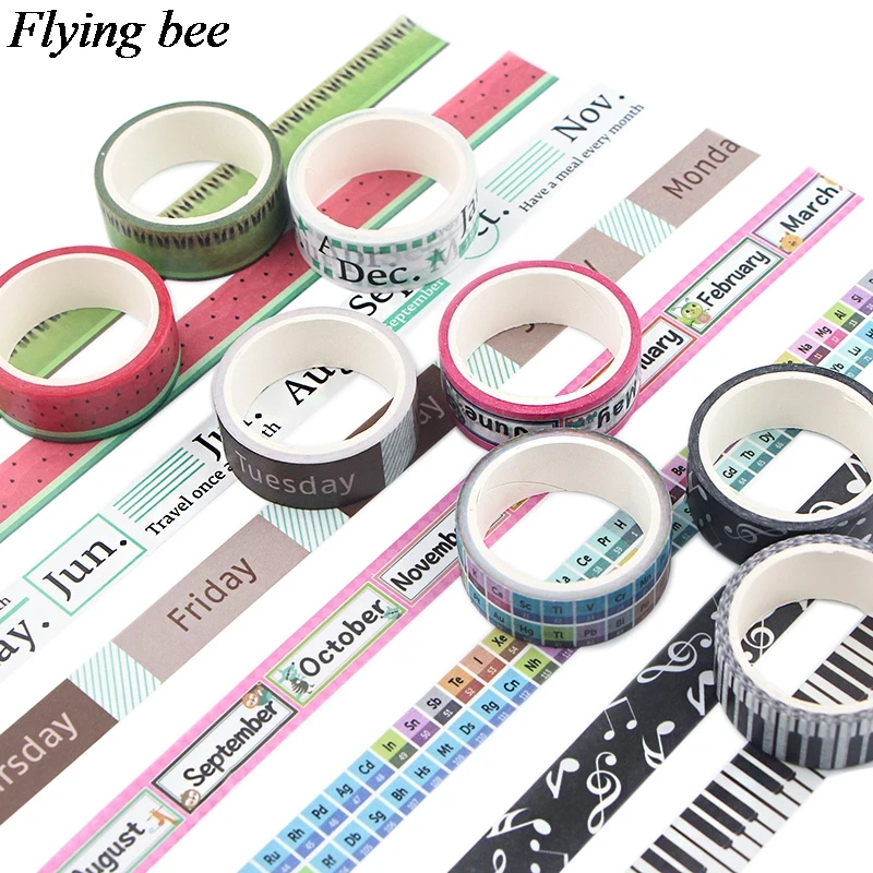 Flyingbee 15mmX5m Бумага васи лента арбуз киви Клейкая Лента Сделай Сам Фортепиано
