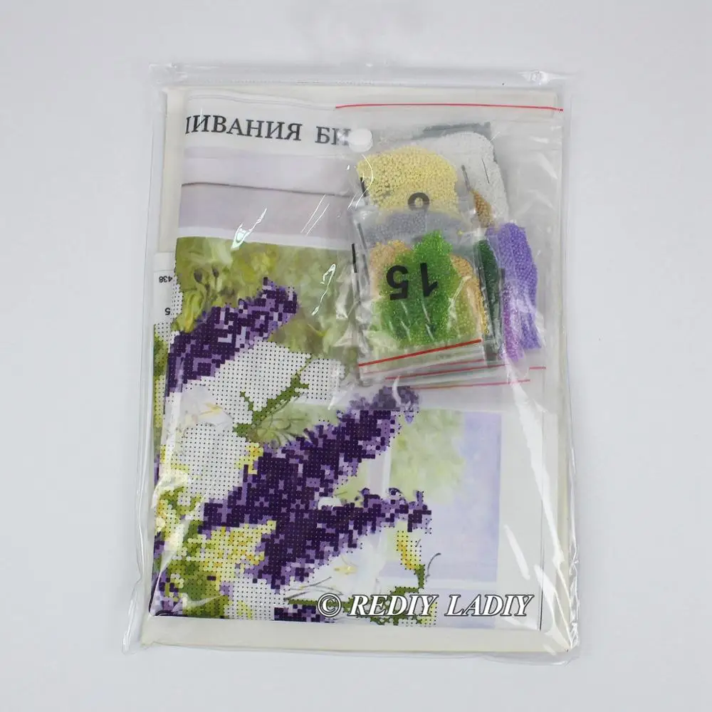 DIY Beaded Embroidery Kits Purple Lilacs Vase Needlework High Quality Beads Partial Crystal Cross Stitch Hobby &amp Crafts | Дом и сад