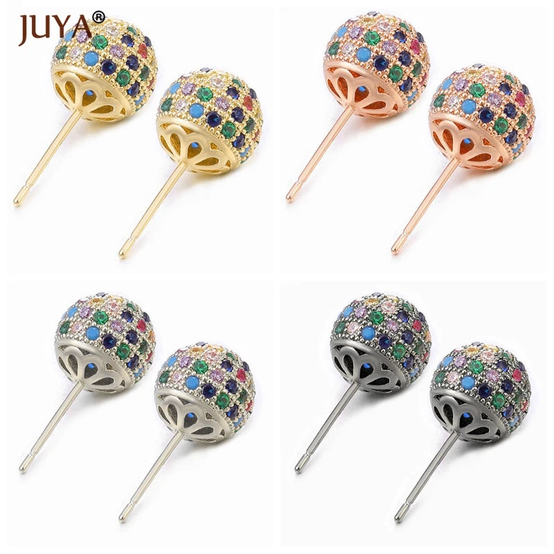 Женские серьги гвоздики JUYA с круглым шариком Ювелирное Украшение под золото