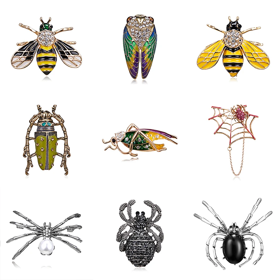 Броши в виде насекомых животных красочная имитация жемчуга искусственная пчела