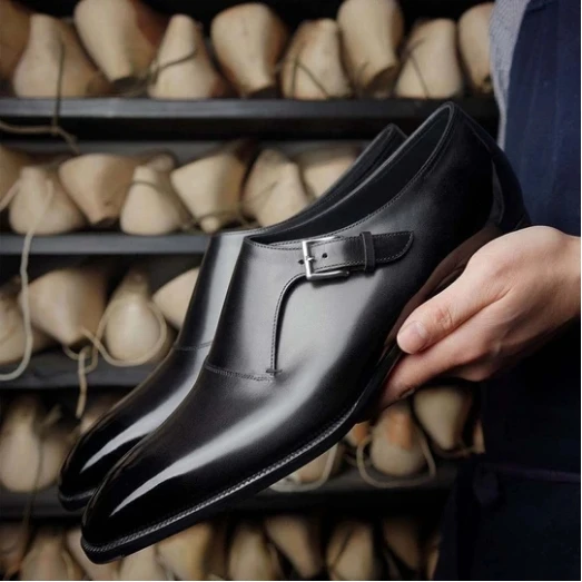 

2021 Gentleman's Classic Men's Formal Haute Couture Black One-leather Monk Shoes Summer Fashion Hot Sale 3kc122