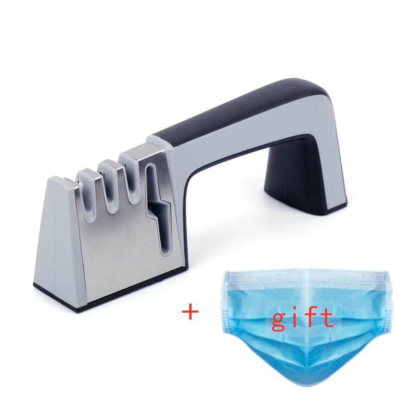 

New 4 in 1 Knife Stainless Steel Sharpener Ceramic Kitchen Knife Shears Scissors Sharpening Tools Diamond Coated Non-slip Base