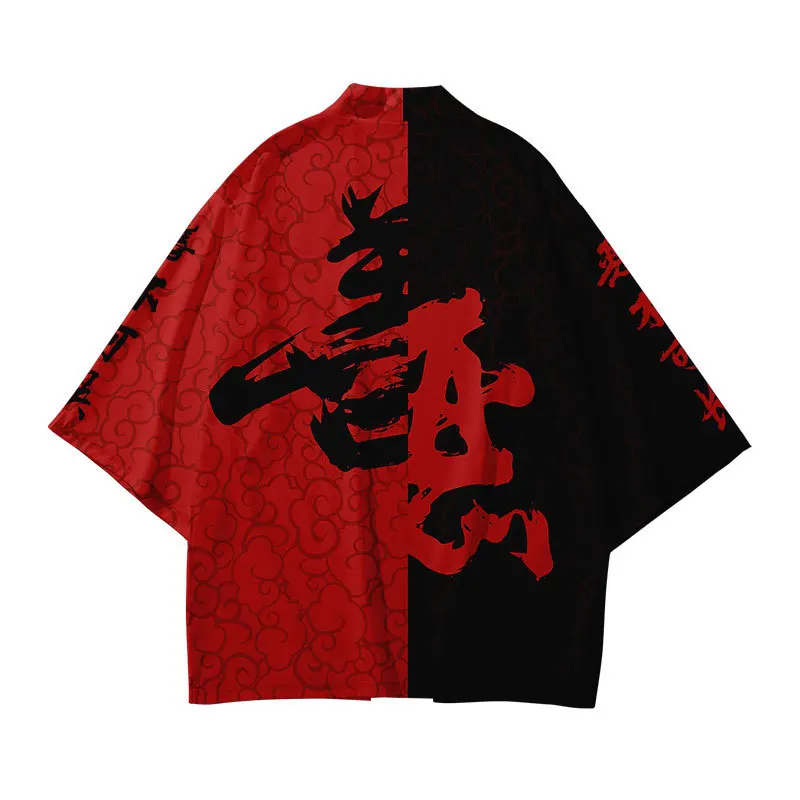 2021 hot sale new product fashion cardigan 3d digital printing good and evil pattern adult traditional kimono | Тематическая одежда