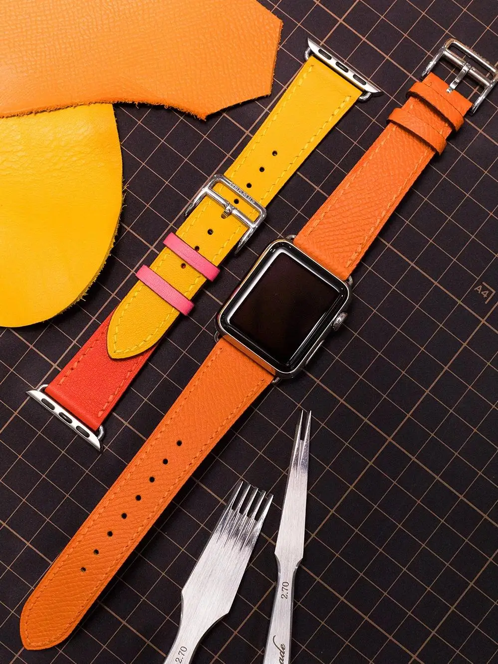 Ремешок для Apple Watch 44 мм 40 correa iwatch 42 38 5 4 3 2 кожаный двойной тур браслет apple watch