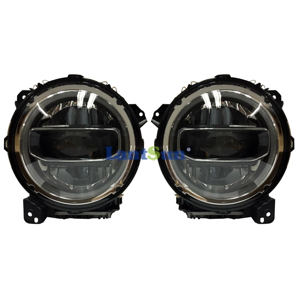 

Lantsun JL1092 LED headlight for Jeep for wrangler JL 2018+ head lamp Lighting Ring with White Ring Aluminum Alloy