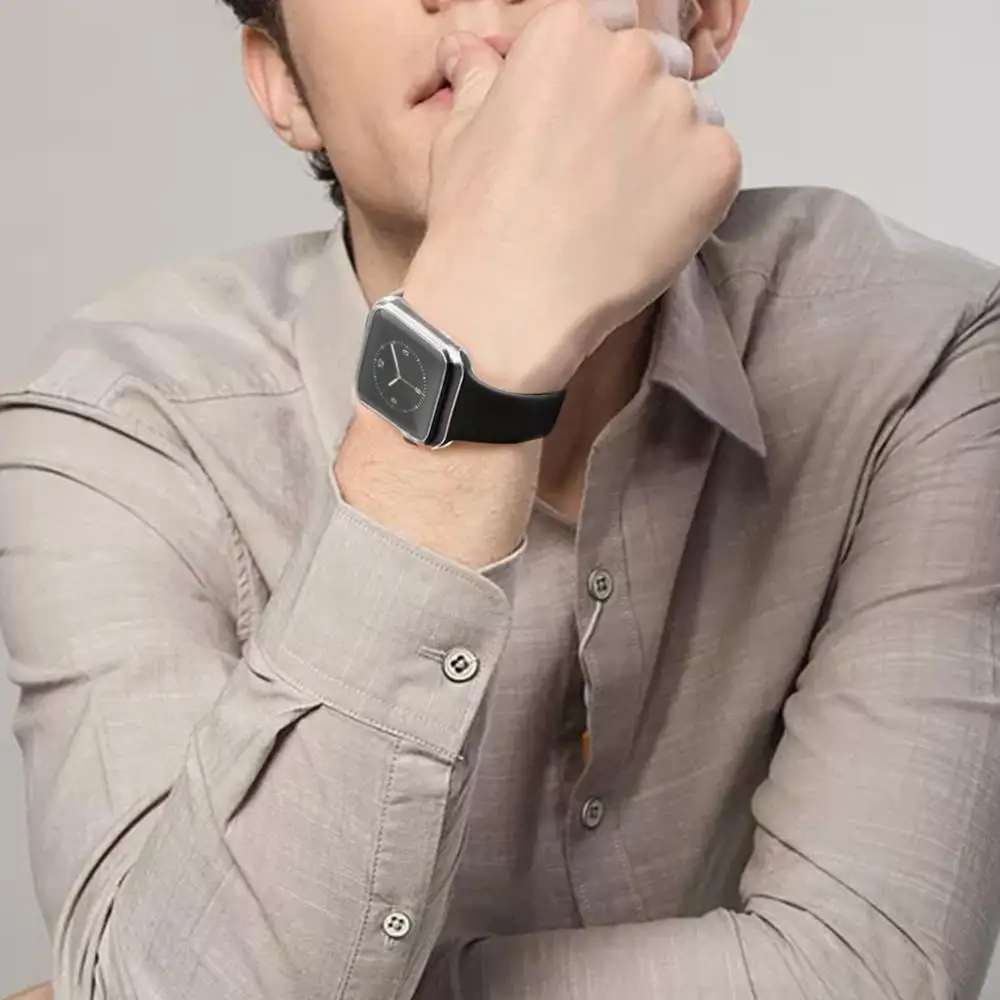 Case for Apple Watch 38mm 42mm 40mm 44mm Soft TPU All-Around Clear Screen Protector Cover Protective Case Series76543 se 41/45mm