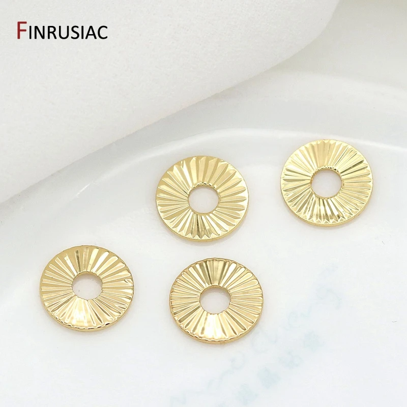 

Supplies For Jewelry Wholesale 14k Gold Plated Round Charm Connectors Accessories For Jewellery Making