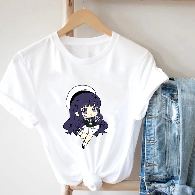 

2021 Summer Cute Female T-Shirt Harajuku Fashion T Shirt Woman Leisure Kawaii Aesthetic T-Shirt Pink Shirt Tops Female Clothing