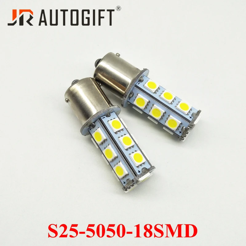 10 шт. P21W (1156 BA15S R5W R10W и R21W) P21/5W (1157 BA15d) 5050 18smd 12V / 24V. Автомобильная светодиодная лампа