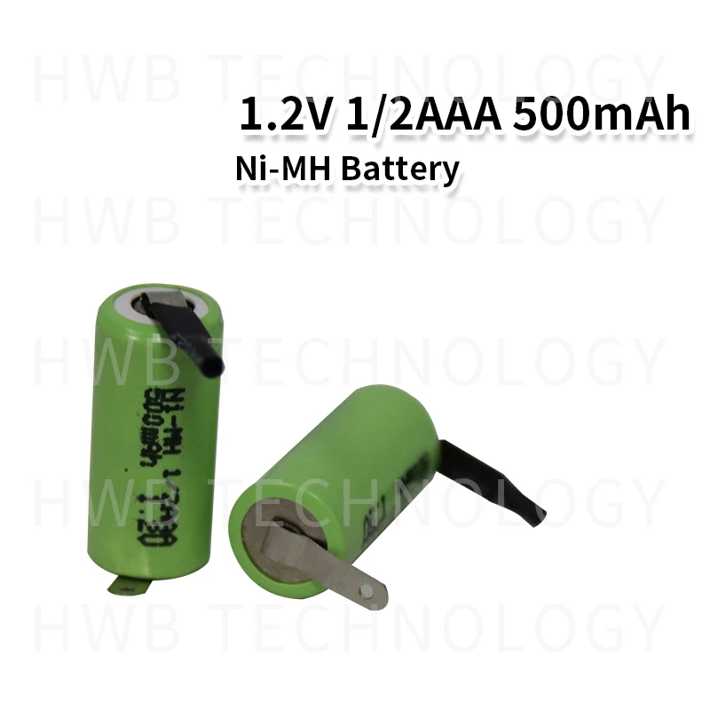 10 шт./лот KX Оригинальный Новый 1 2 В 1/2AAA 400 мАч Ni-MH 1/2 AAA аккумуляторная батарея с Pins