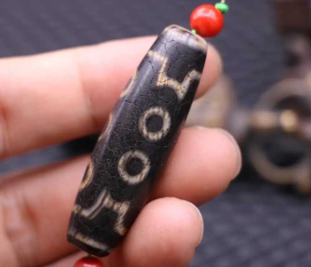 Уникальный волшебный Тибетский Старый Агат Дракон кожа Тотем 10 глаз бусины дзи