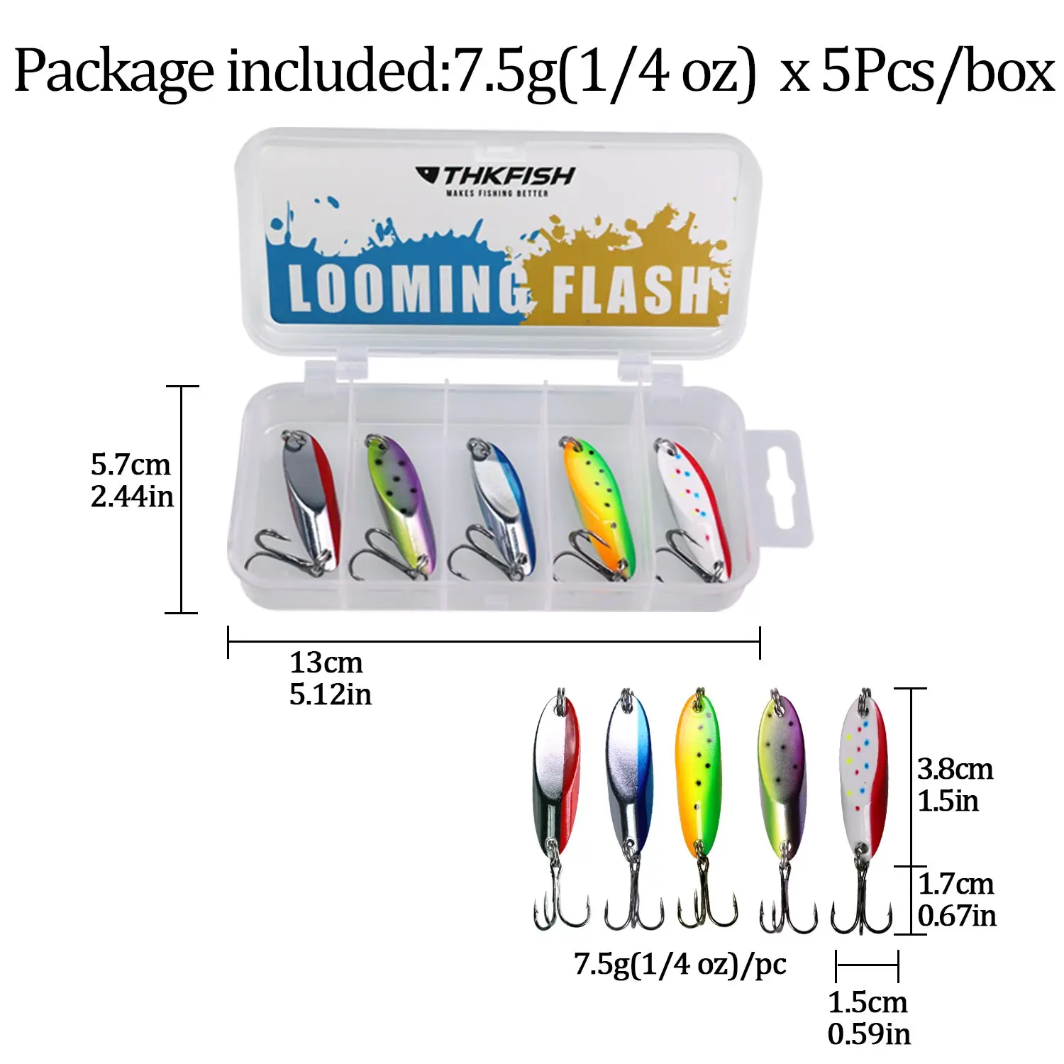 5pcs 7g 5 шт./кор. 3,5g 5g 7g 10g металлическая ложка для рыбалки приманки жесткая морская приманка для рыбалки ложка приманка песка, черной рыбы, полосатого окуня, форель воблеры - Цвет: 5pcs 7g