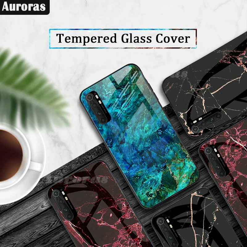 Чехол Auroras для Mi Note 10 Lite закаленное стекло с мягкой оправой из ТПУ ударопрочная