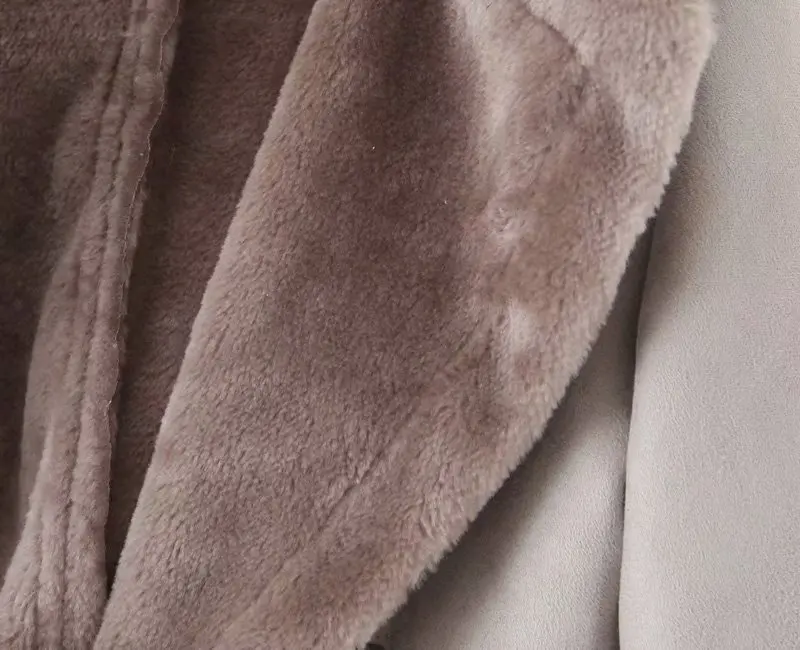 Buckskin/Женская куртка с длинными рукавами на молнии с отворотом; Новинка года; зимняя теплая Женская куртка в стиле Харадзюку с мехом; топ в стиле ретро