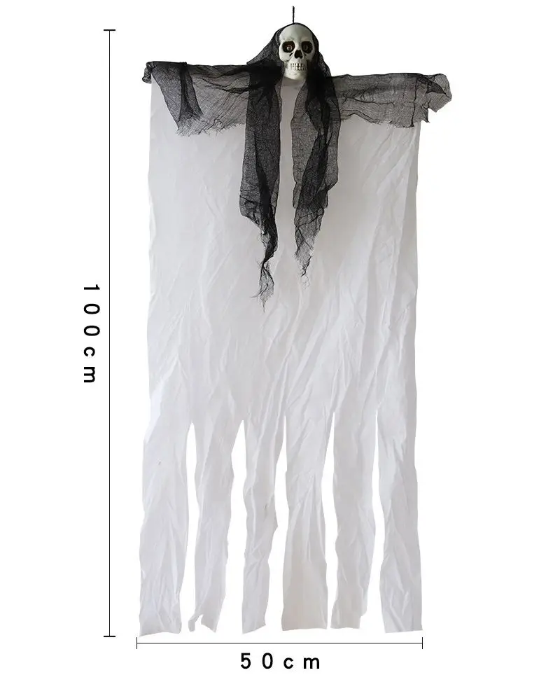 

Halloween Garden Decor Scary Skull Skeleton Props Haunted Ghost House Hanging Halloween Party Creepy Horror Supplies Door Bar