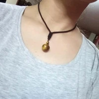 16mm obsidian tiger eye crystal ball pendant necklace men women transfer lucky love rope clavicle chokers vintage lover jewelry