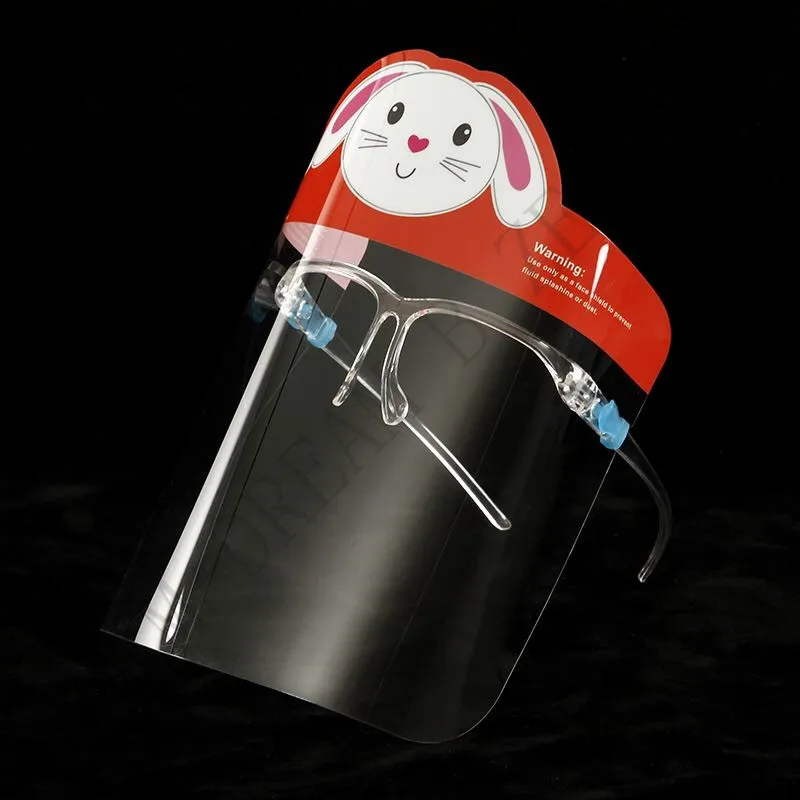 12 цветов Мультфильм ребенок лицо щит с очками полная фотография Прозрачный PET