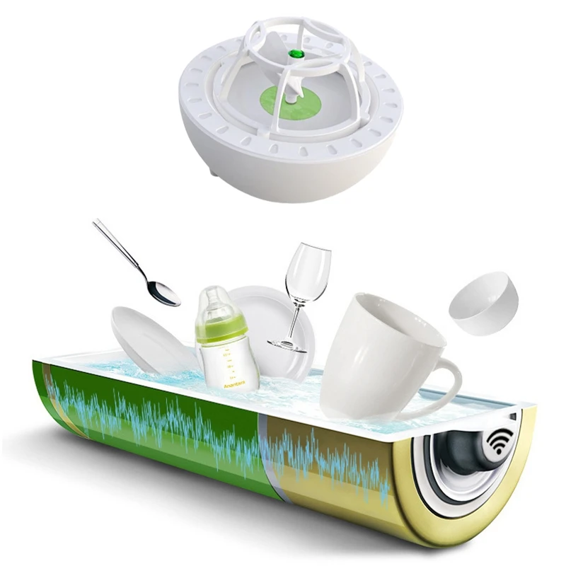 2 шт. мини посудомоечная машина USB ультразвуковая бытовая синий +