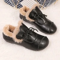 black furry moccasions womens fur loafers cozy flats shoes woman winter fluffy warm shoes female slip on plush loafers 2021