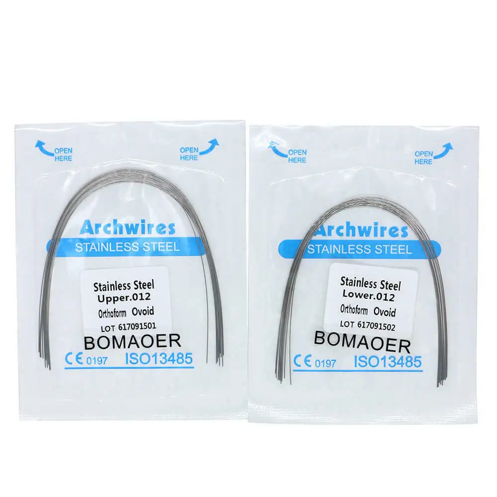 Зубная ортодонтическая проволока нержавеющая сталь круглая овальная форма 10 шт.