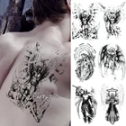 Водостойкая Временная тату-наклейка с крыльями, святым ангелом, храбрыцом, воином, флеш-тату, боди-арт, искусственная татуировка на руку