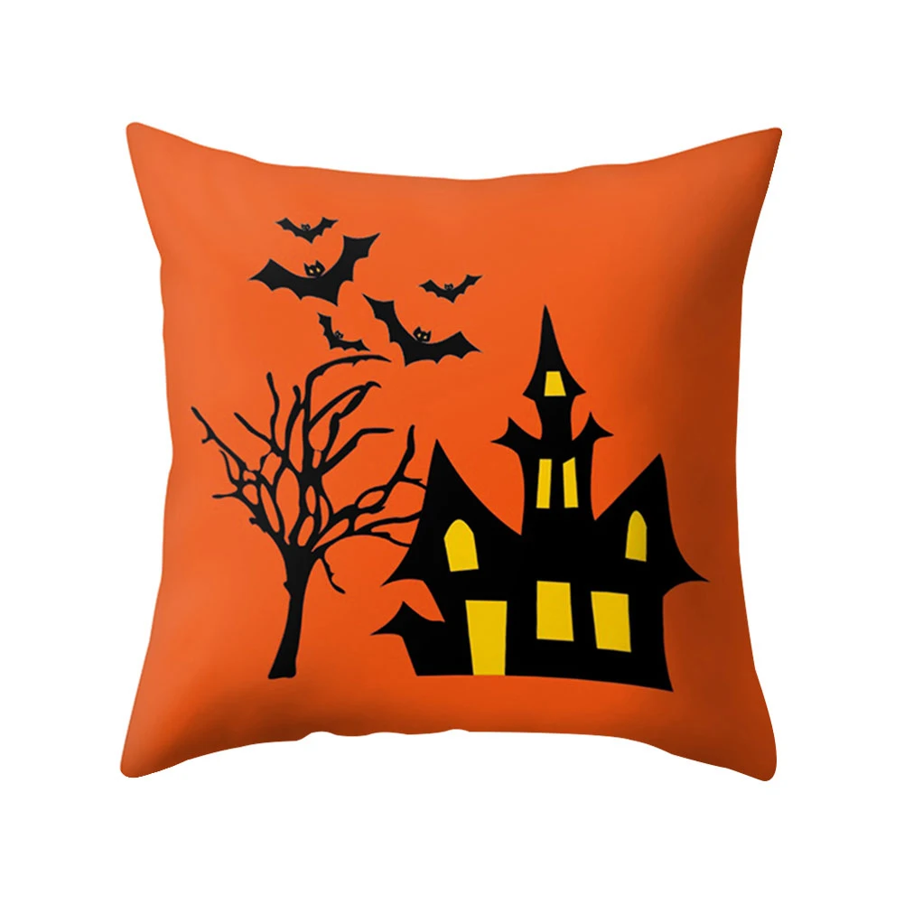 Счастливый Хэллоуин Улыбка Тыква Ведьма волк летучая мышь наволочка дышащая