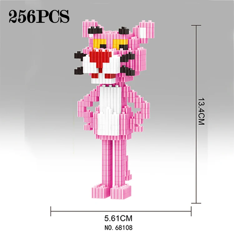345pc Pink Panther Строительные блоки, игрушки для детей, Super Mario Bros, алмазные мини-блоки, Doraemoned, супер герой, Narutoes, Звездные войны, Детский Рождественский подарок - Цвет: 345pc Pink Panther