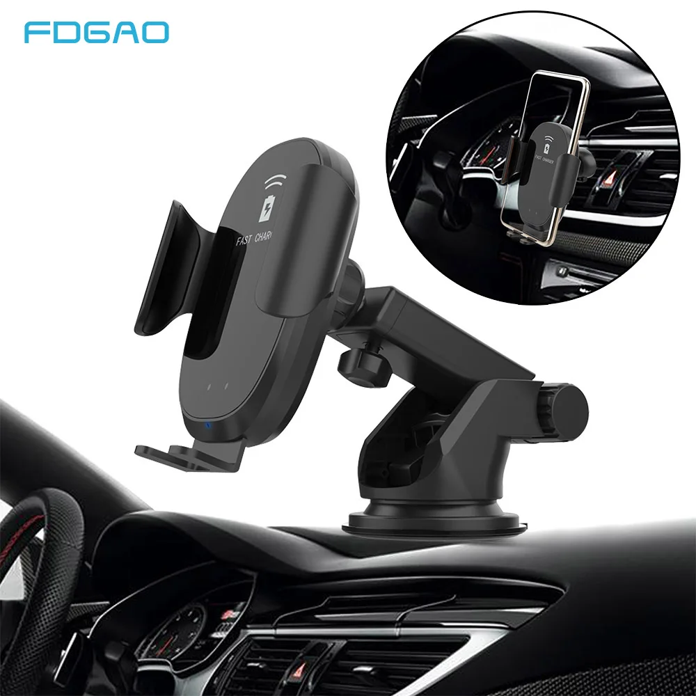Автоматический зажим автомобильное крепление Qi Беспроводное зарядное
