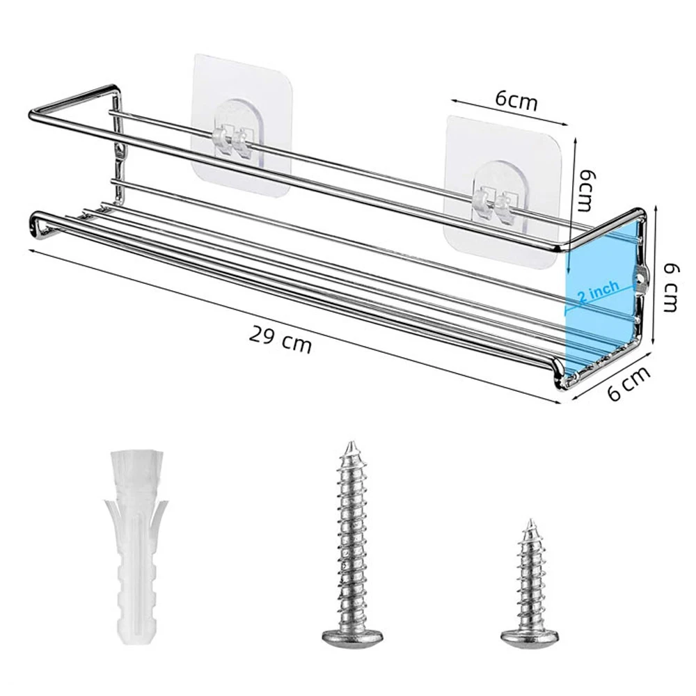 

Wall Mount Spice Rack Organizer, 1/2/ pack Metal Hanging Racks Single Layer Seasoning Organizer Rack for Door, Cupboard, Pantry