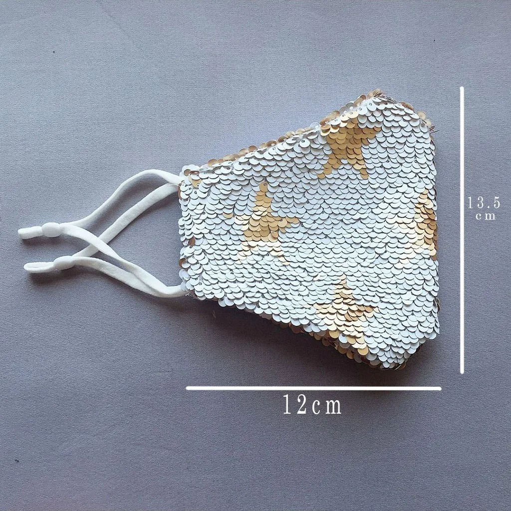 

Fashion Multicolor Stars Pattern Bling Bling Sequins Mouth Mask Outdoor Washable Reuse Cotton Face Mask Protection mascarillas