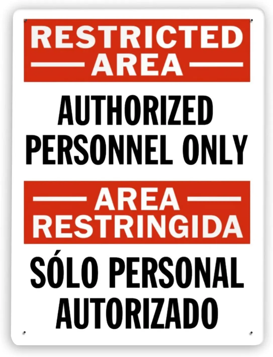 9785 металлические знаки авторизованный персонал только зона личной безопасности