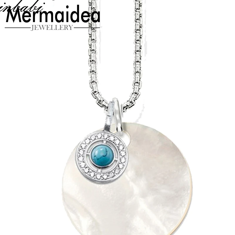 Ожерелье с Круглым Диском модный подарок DIY для женщин Крутое посеребренное