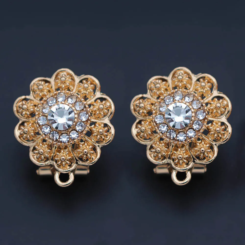 Индийские серьги Чили подвесные соединители с петлей выложенные стразы