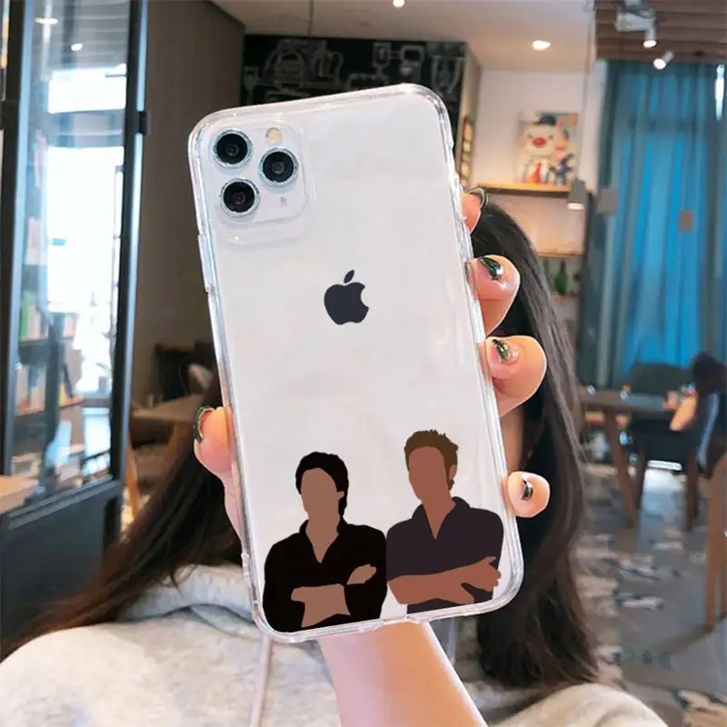 

The Vampire Diaries Damon CARTOON ART Phone Case Transparent for iPhone6 7 8 11 12 s mini pro X XS XR MAX Plus cover funda shell