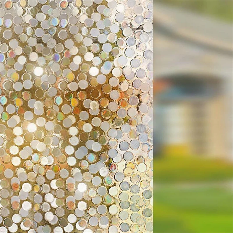

45x100cm Glittering Dot Sequins Bedroom 3D Opaque Toilet Glass Film Shading Grilles Window Sticker Home Electrostatic Adsorption
