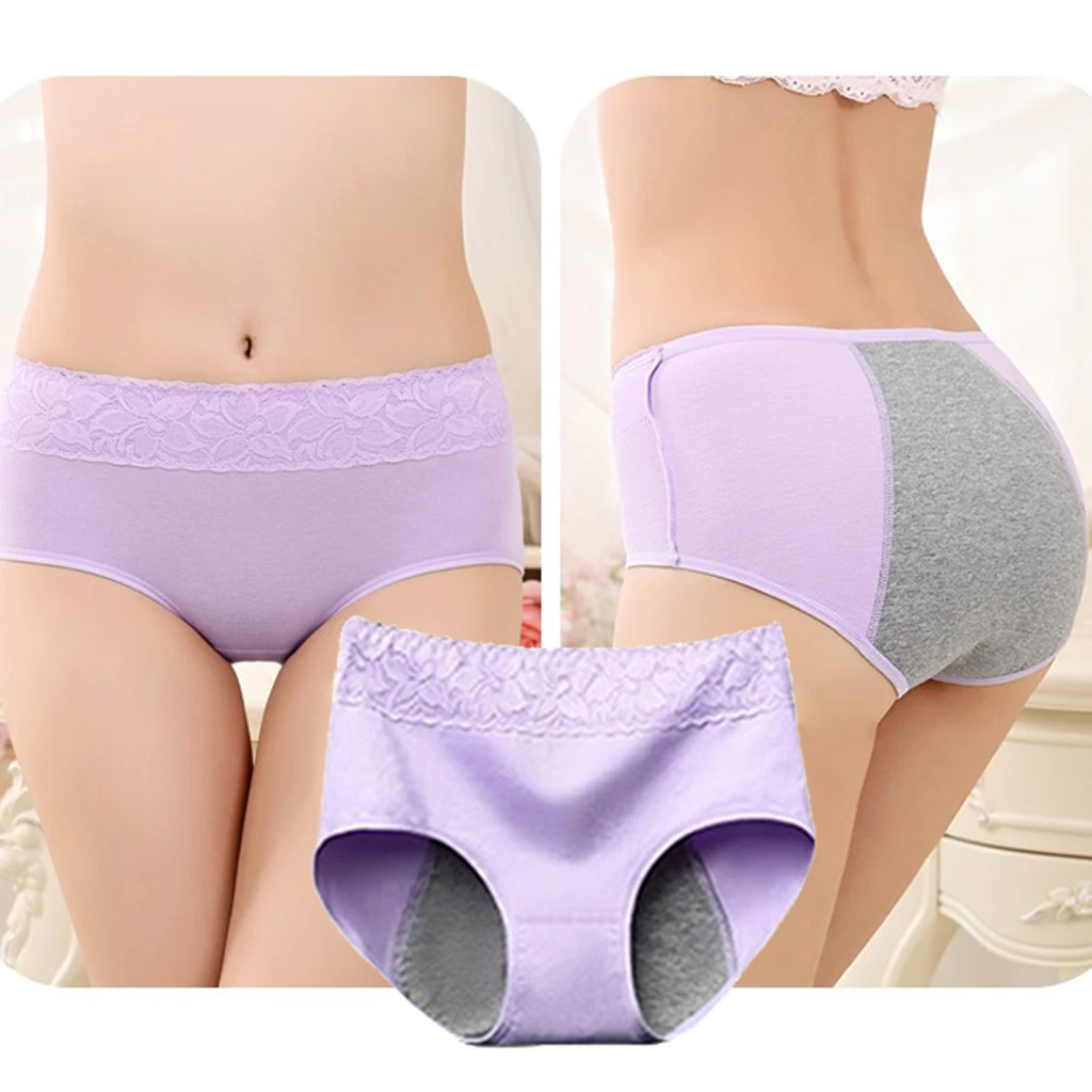 Женские трусики фиолетовые хлопковые трусы физиологическое нижнее белье