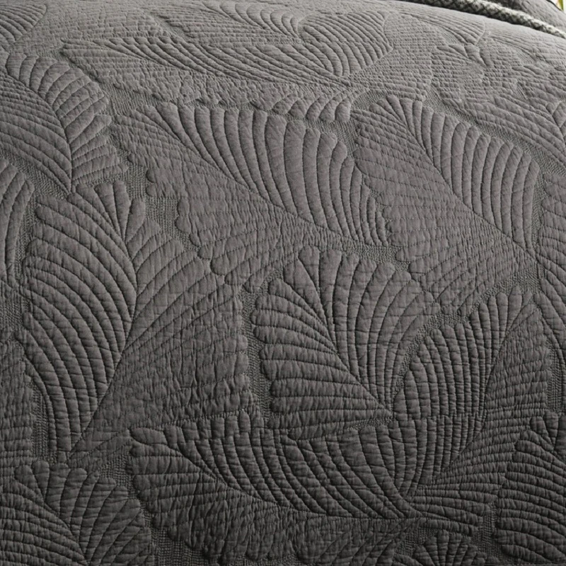 Комплект постельного белья из 3 предметов однотонное хлопковое покрывало с