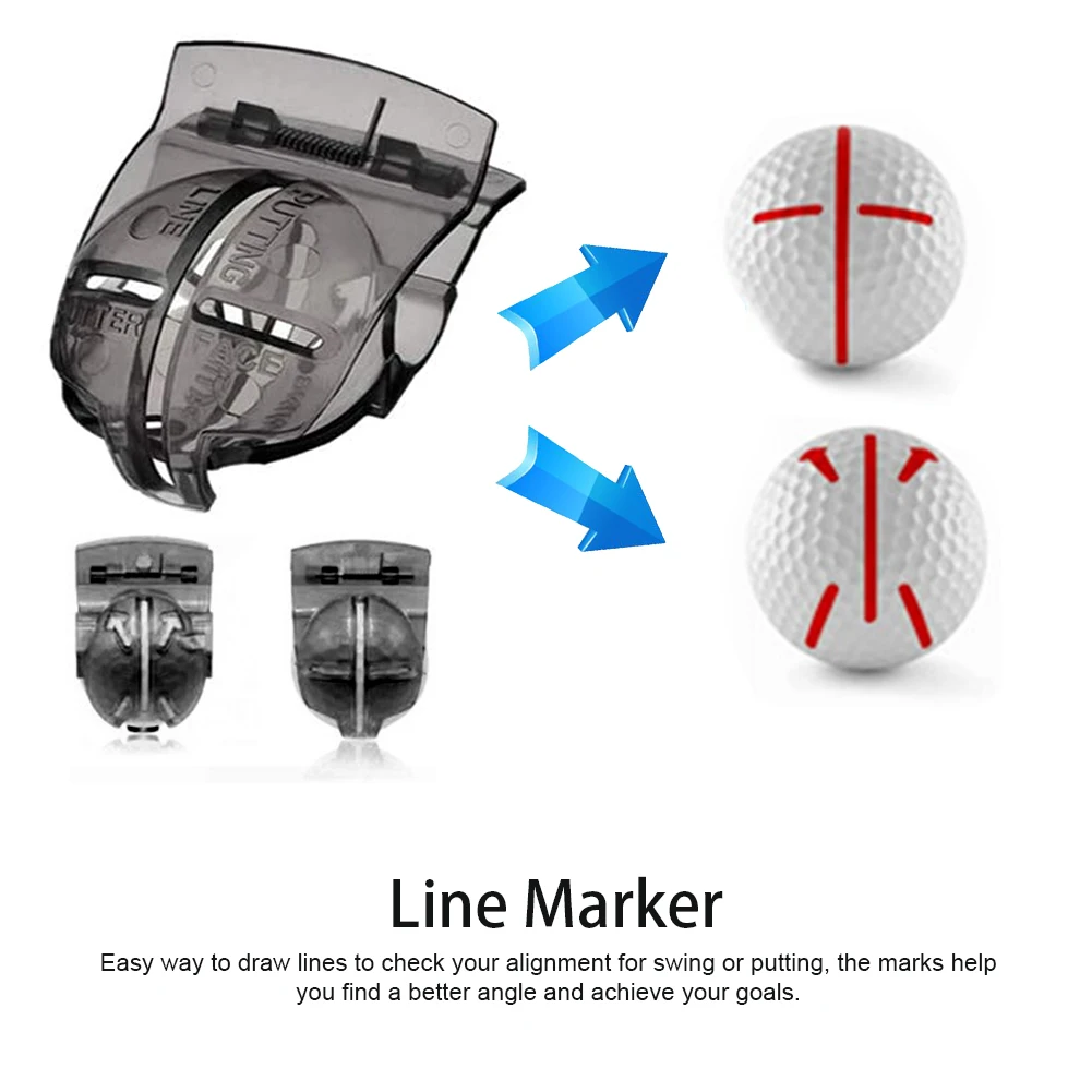 

Men Women Line Marker Easy Apply Towel 6 In 1 Groove Cleaner Brush Golfer Professional Portable Gift Golf Tool Set Ball Liner