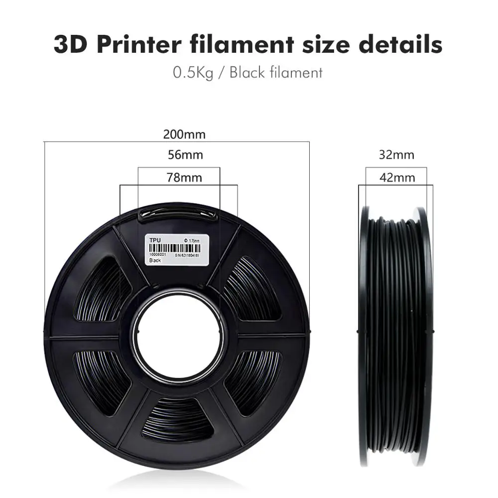 Быстрая доставка 3D принтеры TPU Филамент 0 5 кг 1 75 мм погрешность +/ 02 гибкий не