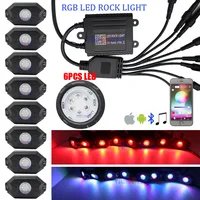 NEW RGB LED Rock Lights 8 in 1 boat led deck lamp 9W RGB Led Rock Lights Waterproof Off Road LED Rock Light Kit