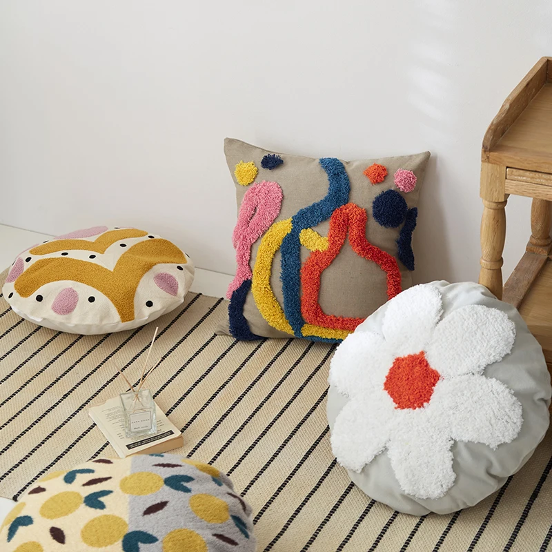 

Круглая подушка-держатель для спальни, милая подушка для гостиной, дивана, простая подушка для эркера, домашнее украшение, подарок