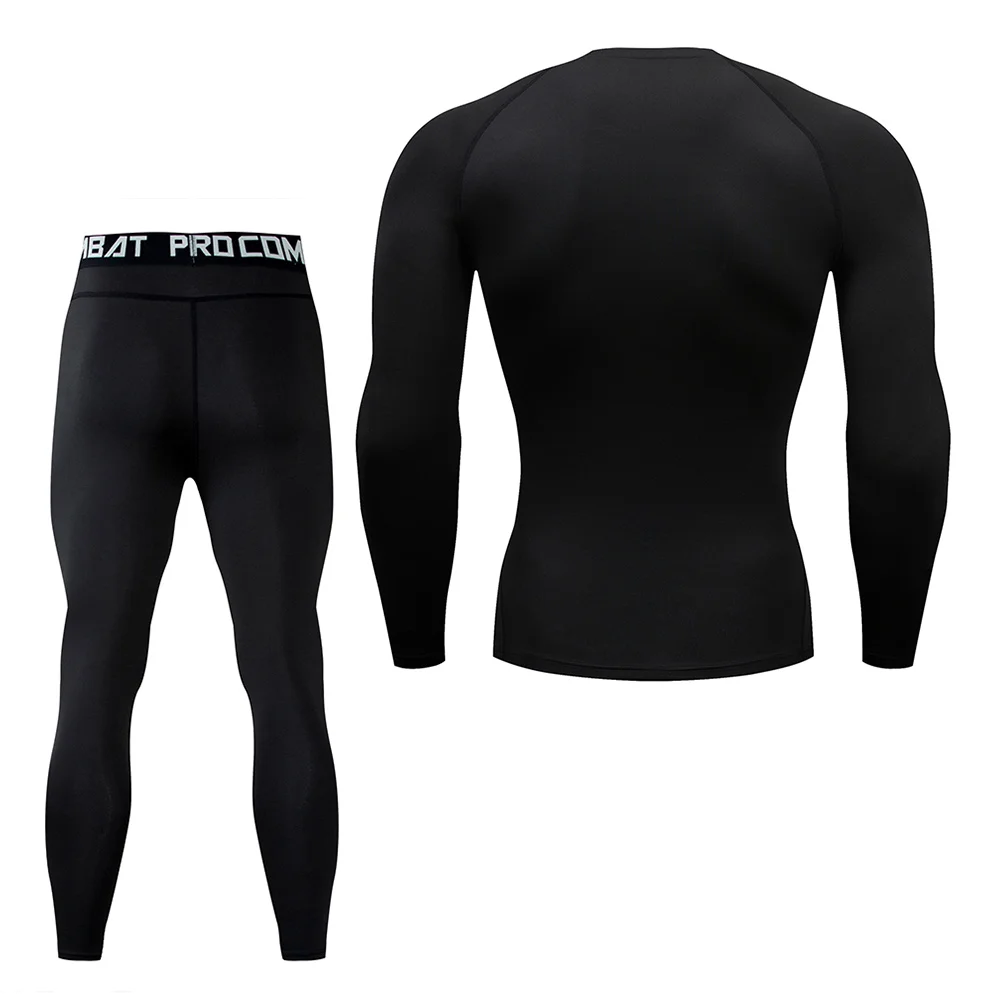 Men Sport Suit Quick-Drying Gym Clothing Compression Men's Jogging Training Suit Long Sleeve Leggings Fitness Running Sportswear