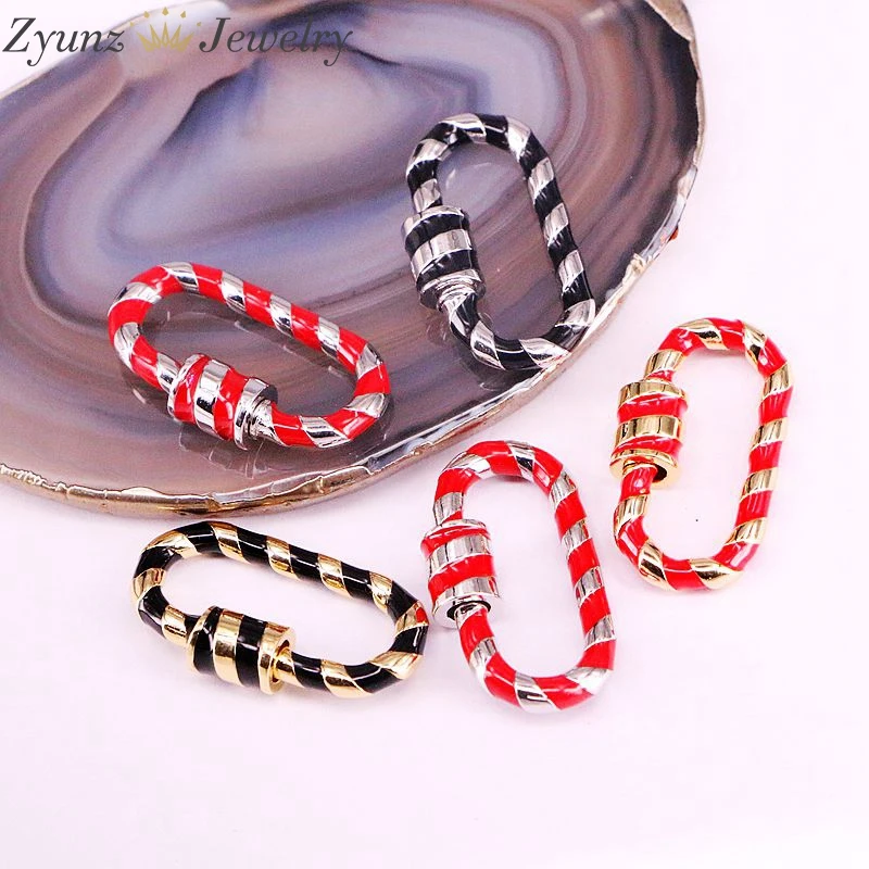 5 шт. металлическая эмалированная застежка овальной формы замок карабин с эмалью