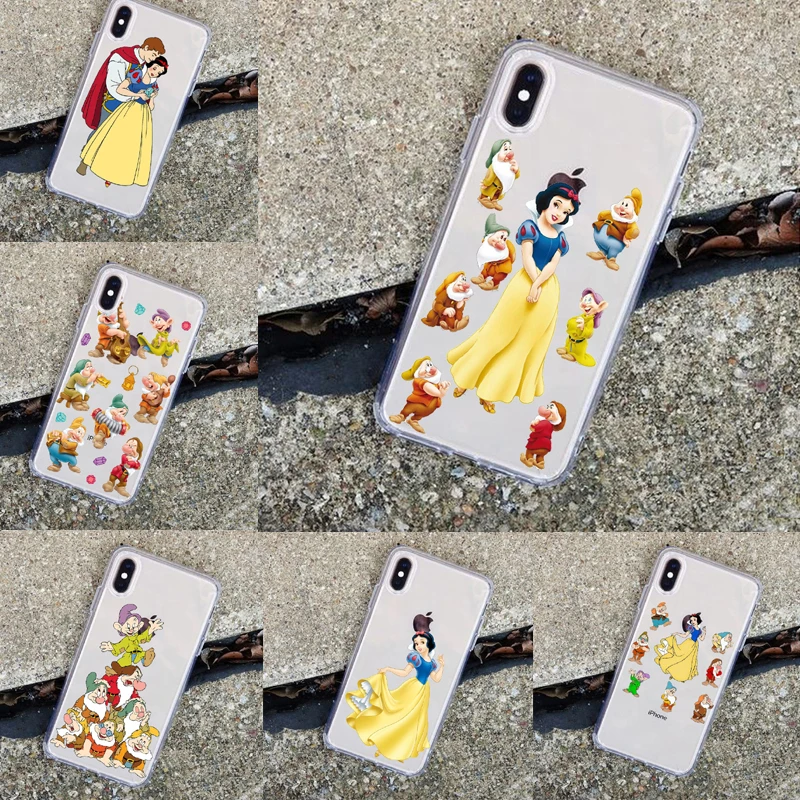 Белоснежка и семь гномов силиконовый чехол ТПУ для телефона iPhone XS Max 8 7 6 5 5S SE 8plus XR