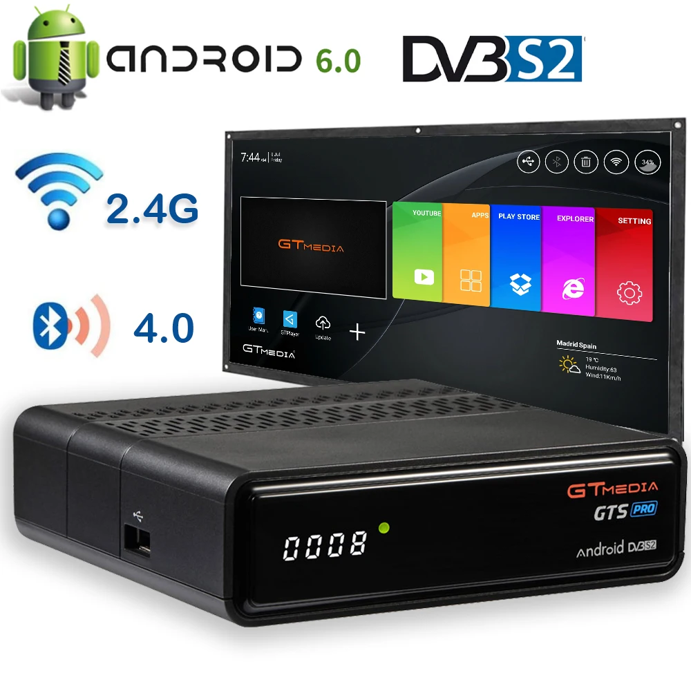 

4k/8k HD Android 9,0 ТВ коробка GTMEDIA GTCOMBO DVB-T2/S2X спутниковый приемник/ресивер поддерживает видео 4:2:2 M3U Смарт ТВ Декодер STB
