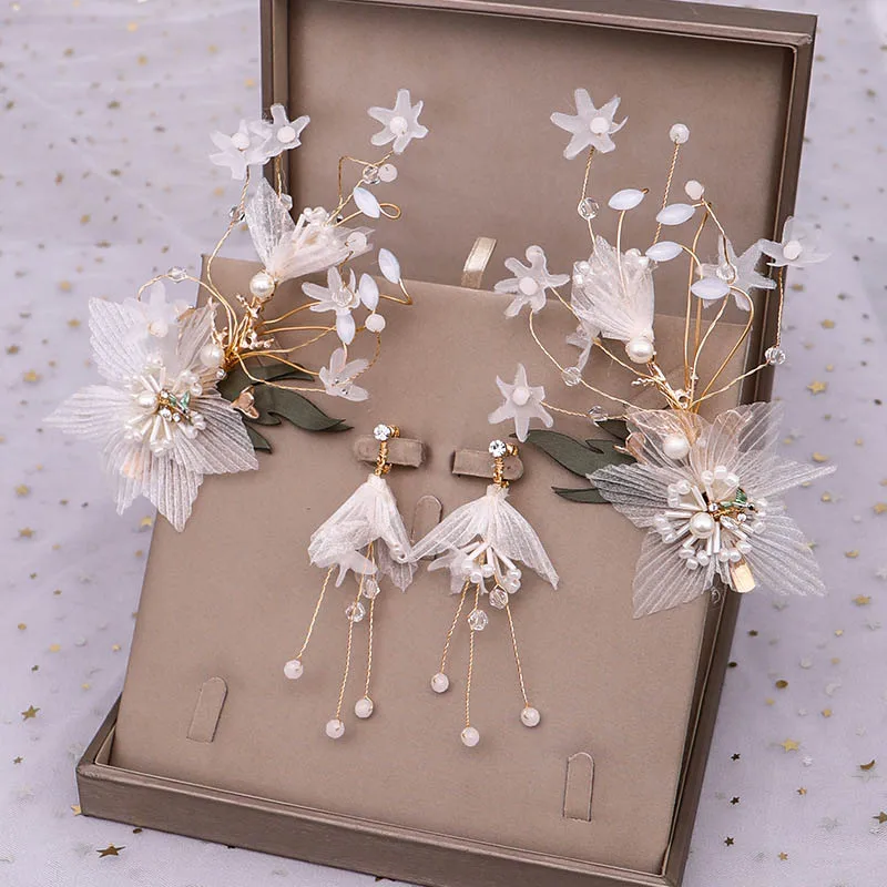 Комплект свадебных украшений FORSEVEN Цветочная марлевая пряжа цветочные свадебные