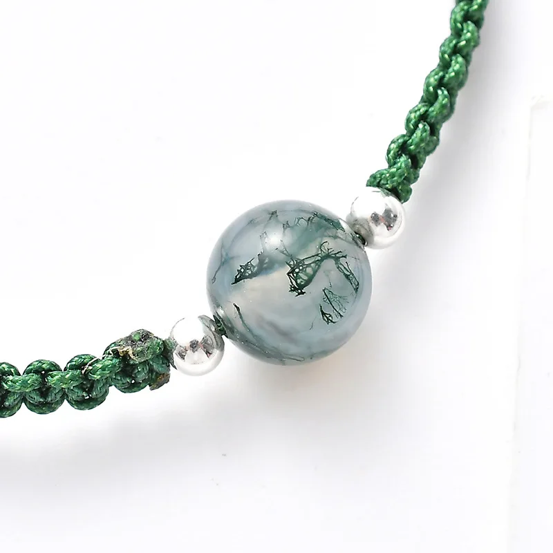 Chakra 6/8/10 мм ручной работы зеленый Плетеный Регулируемый браслет исцеляющий