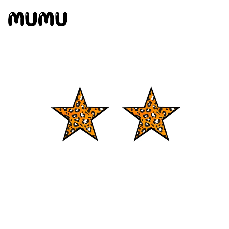 2021 Новый леопардовый принт серьги-гвоздики в форме животных эпоксидные